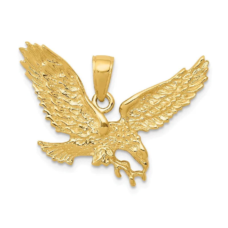 Buy More, Save More On Stunning Jewelry Pieces 14k Yellow Gold 2D Textured Eagle Pendant Buy More, Save More On Stunning Jewelry Pieces 14k Yellow Gold 2D Textured Eagle Pendant