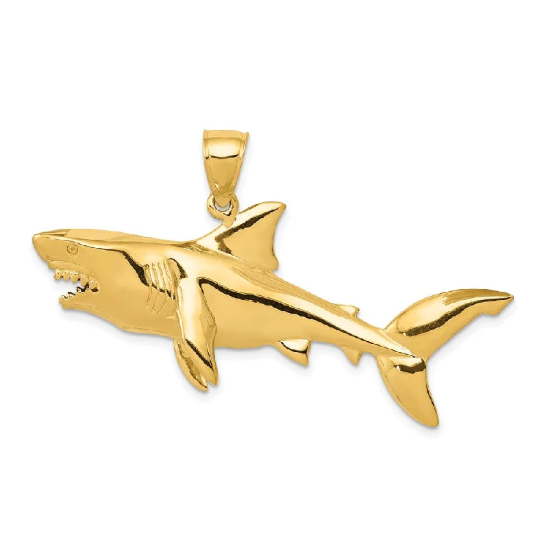 Must-Have Jewelry At Unbelievable Discounts 14k Yellow Gold 3D Shark Pendant