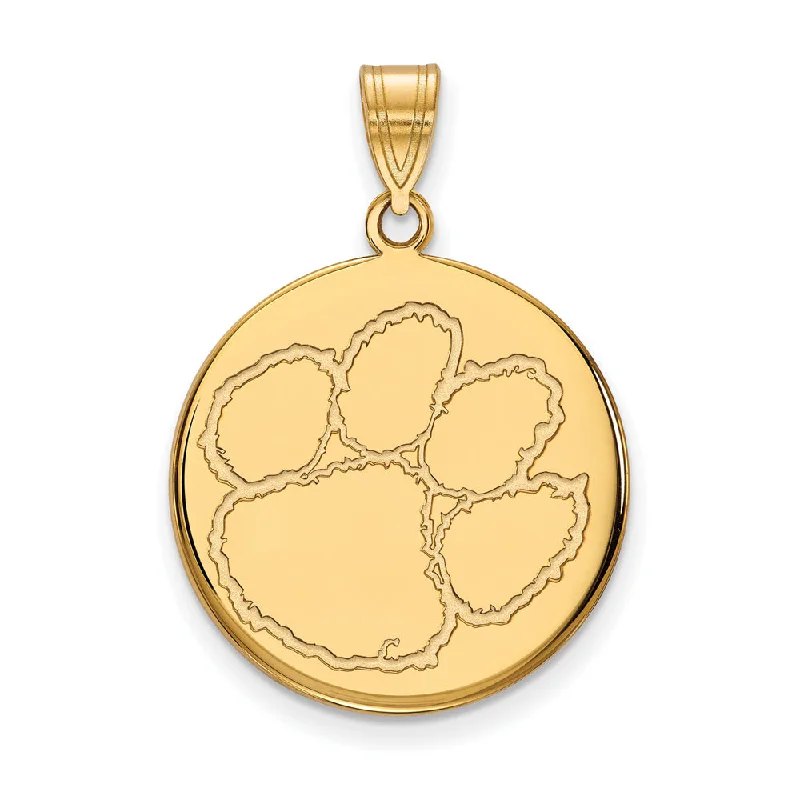 Seasonal Jewelry Deals – Elevate Your Style 14k Yellow Gold Clemson U Large Disc Pendant Seasonal Jewelry Deals – Elevate Your Style 14k Yellow Gold Clemson U Large Disc Pendant