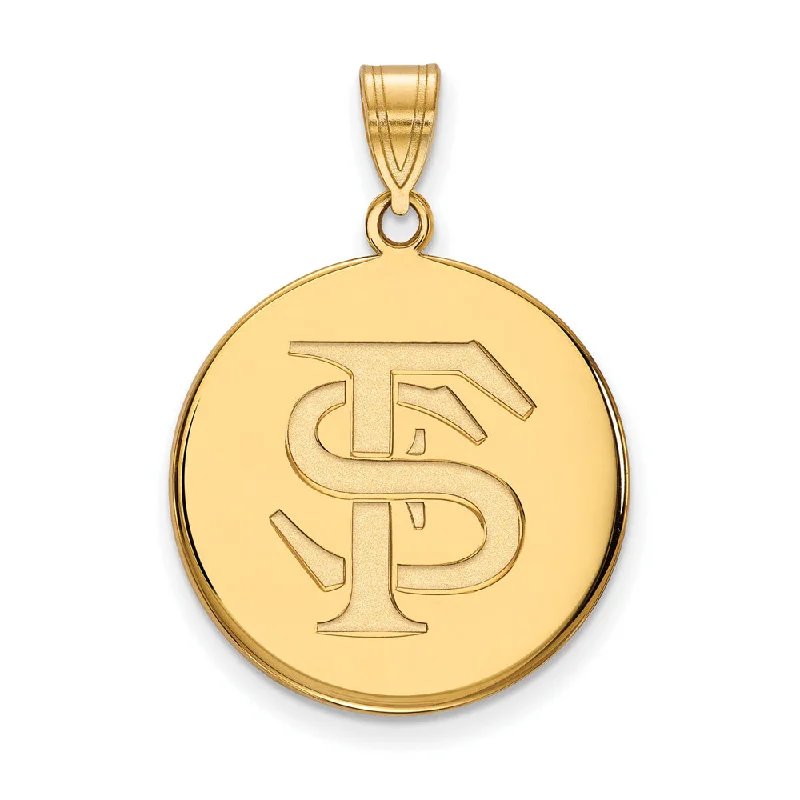 Flash Jewelry Sale – Get Stunning Pieces At Low Prices 14k Yellow Gold Florida State Large 'FS' Disc Pendant Flash Jewelry Sale – Get Stunning Pieces At Low Prices 14k Yellow Gold Florida State Large 'FS' Disc Pendant