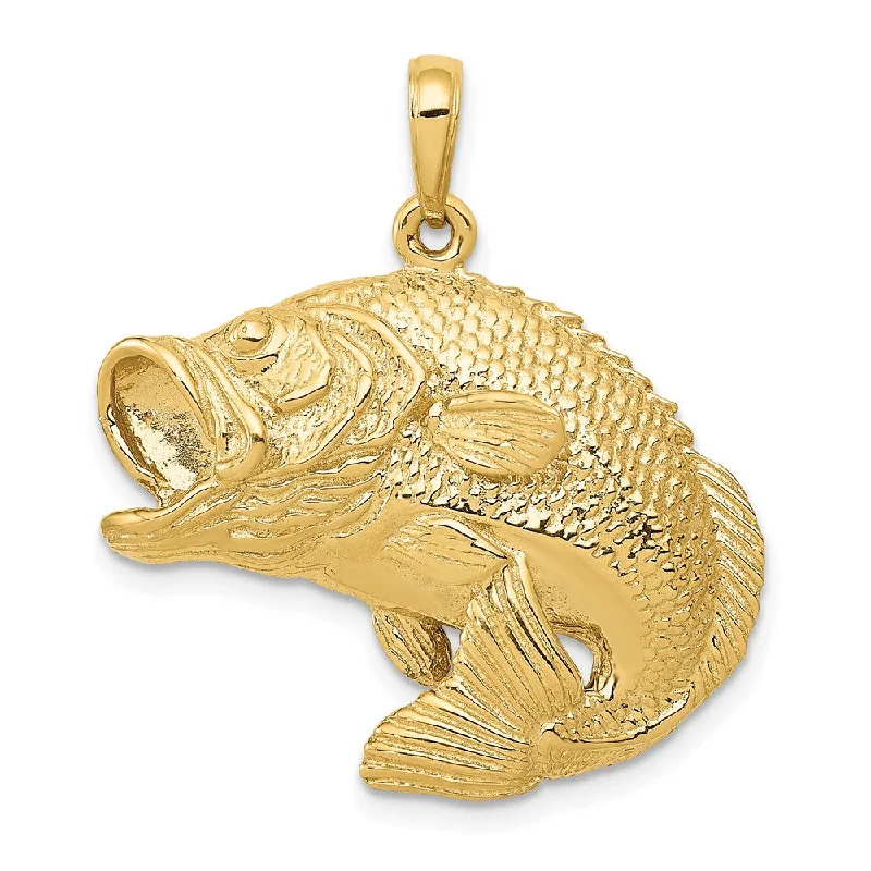 Bestselling Jewelry At Special Promotional Rates 14k Yellow Gold Jumping Bass Fish Pendant Bestselling Jewelry At Special Promotional Rates 14k Yellow Gold Jumping Bass Fish Pendant