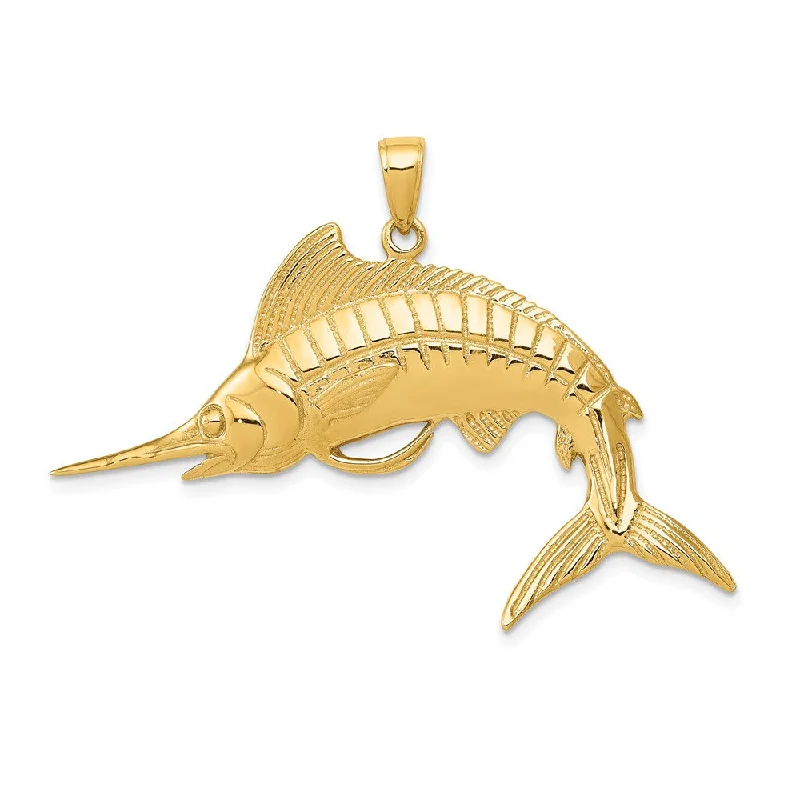 Luxury Meets Affordability – Jewelry Sale Live Now 14k Yellow Gold Large Marlin Pendant Luxury Meets Affordability – Jewelry Sale Live Now 14k Yellow Gold Large Marlin Pendant