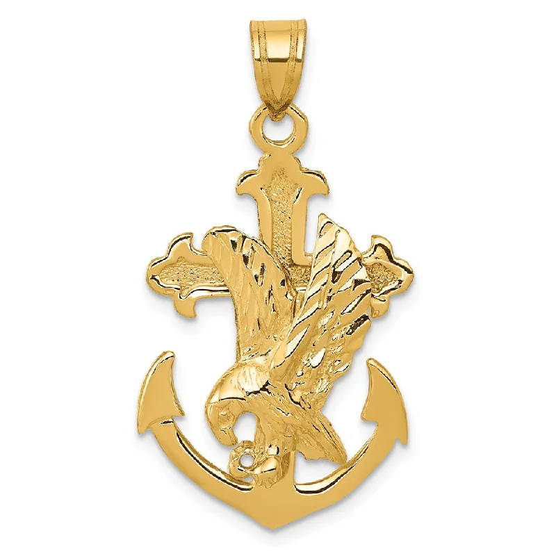 Seasonal Jewelry Sale – Upgrade Your Style Today 14k Yellow Gold Mariner Cross with Eagle Pendant Seasonal Jewelry Sale – Upgrade Your Style Today 14k Yellow Gold Mariner Cross with Eagle Pendant