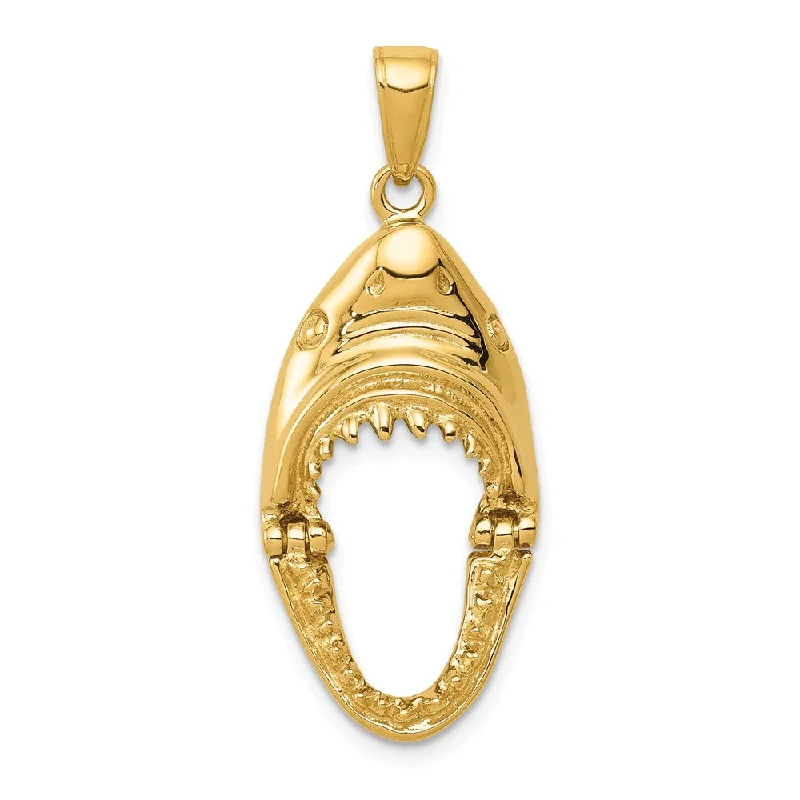 Save On Luxury Jewelry Pieces – Limited-Time Offers 14k Yellow Gold Moveable 2D Hinged Jaws Shark Head Pendant, 15 x 25mm Save On Luxury Jewelry Pieces – Limited-Time Offers 14k Yellow Gold Moveable 2D Hinged Jaws Shark Head Pendant, 15 x 25mm