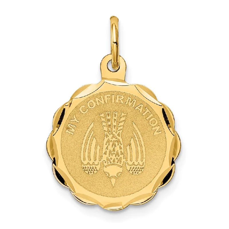 Shop Modern Jewelry Collections With Exclusive Discounts 14k Yellow Gold My Confirmation Engravable Charm, 16mm (5/8 inch) Shop Modern Jewelry Collections With Exclusive Discounts 14k Yellow Gold My Confirmation Engravable Charm, 16mm (5/8 inch)