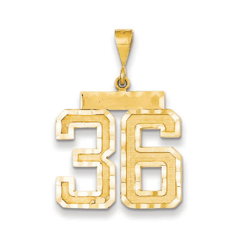 Affordable Glamour – Premium Jewelry For Less 14k Yellow Gold, Varsity Collection, Large D/C Pendant Number 36 Affordable Glamour – Premium Jewelry For Less 14k Yellow Gold, Varsity Collection, Large D/C Pendant Number 36