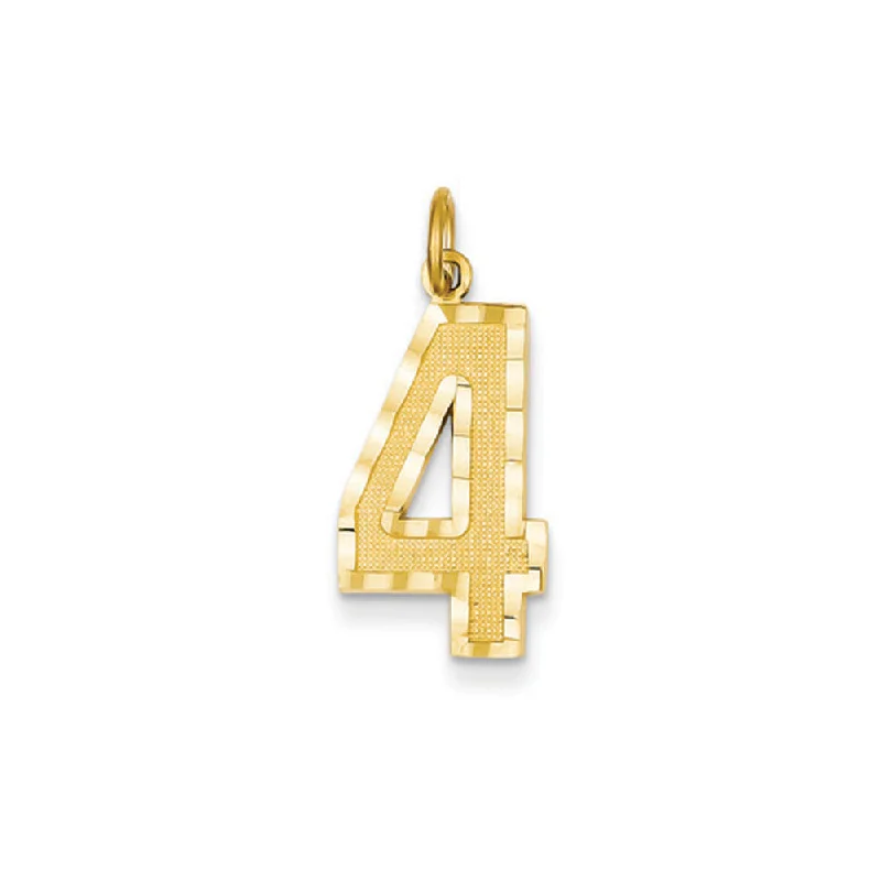 Adjustable Charm Bracelets For A Perfect Fit 14k Yellow Gold, Varsity Collection, Large D/C Pendant Number 4 Adjustable Charm Bracelets For A Perfect Fit 14k Yellow Gold, Varsity Collection, Large D/C Pendant Number 4
