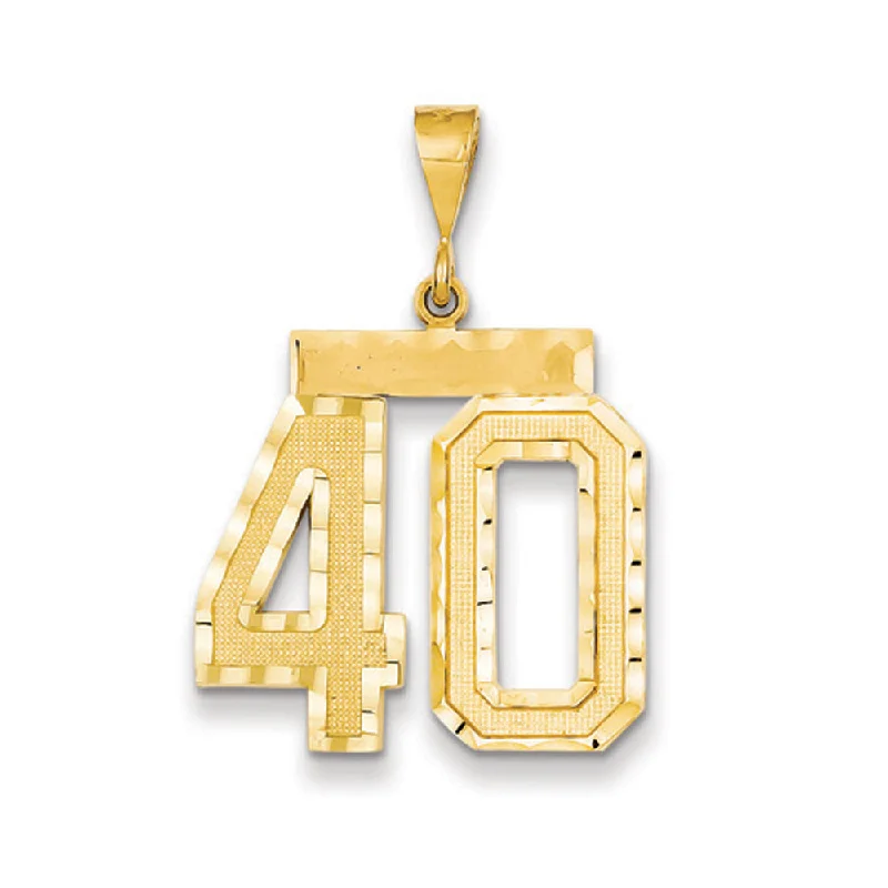 Fashion-Forward Geometric Jewelry For Contemporary Style 14k Yellow Gold, Varsity Collection, Large D/C Pendant Number 40 Fashion-Forward Geometric Jewelry For Contemporary Style 14k Yellow Gold, Varsity Collection, Large D/C Pendant Number 40