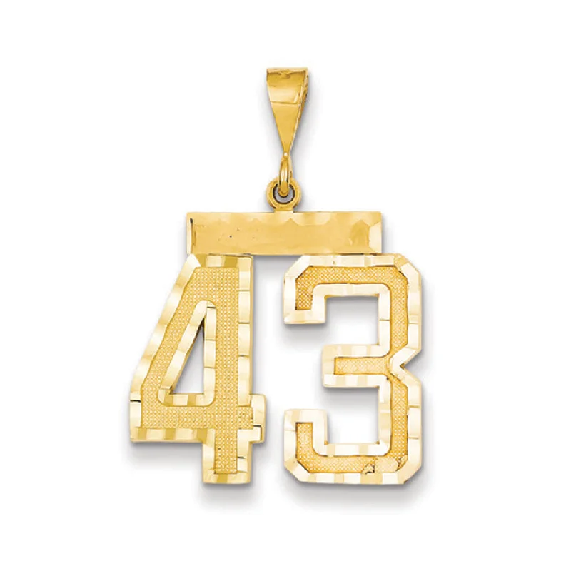 Holiday Jewelry Sale – Perfect Gifts At Great Prices 14k Yellow Gold, Varsity Collection, Large D/C Pendant Number 43 Holiday Jewelry Sale – Perfect Gifts At Great Prices 14k Yellow Gold, Varsity Collection, Large D/C Pendant Number 43