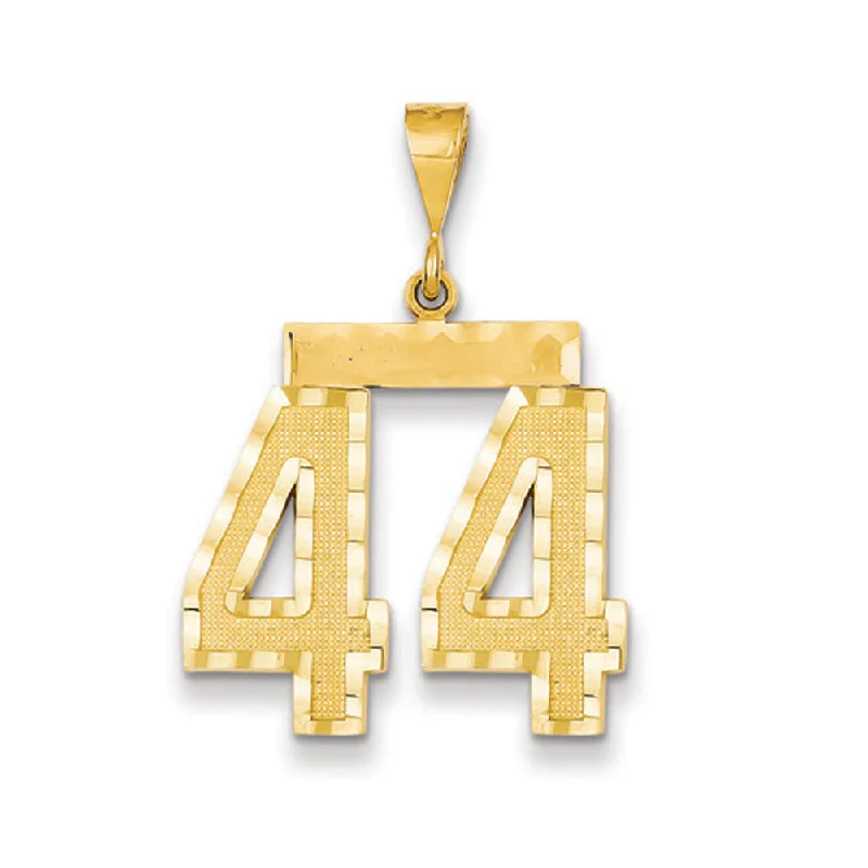 Personalized Jewelry At Special Discount Rates 14k Yellow Gold, Varsity Collection, Large D/C Pendant Number 44 Personalized Jewelry At Special Discount Rates 14k Yellow Gold, Varsity Collection, Large D/C Pendant Number 44