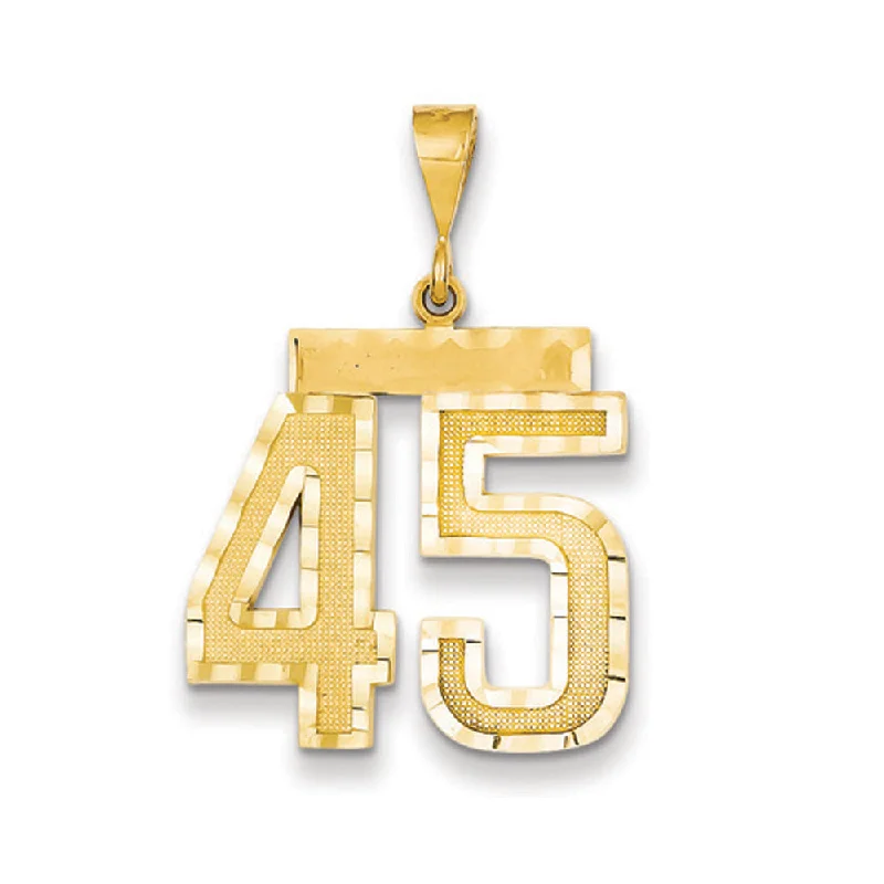 Luxury Jewelry Sale – Elegant Styles At Unbeatable Prices 14k Yellow Gold, Varsity Collection, Large D/C Pendant Number 45 Luxury Jewelry Sale – Elegant Styles At Unbeatable Prices 14k Yellow Gold, Varsity Collection, Large D/C Pendant Number 45