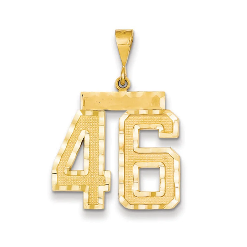 Exclusive Jewelry Bundles At Discounted Rates 14k Yellow Gold, Varsity Collection, Large D/C Pendant Number 46 Exclusive Jewelry Bundles At Discounted Rates 14k Yellow Gold, Varsity Collection, Large D/C Pendant Number 46