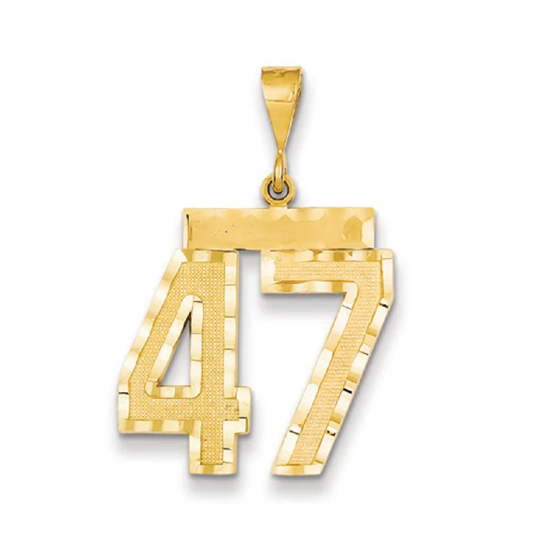Bestselling Jewelry Now On Sale – Elevate Your Look 14k Yellow Gold, Varsity Collection, Large D/C Pendant Number 47 Bestselling Jewelry Now On Sale – Elevate Your Look 14k Yellow Gold, Varsity Collection, Large D/C Pendant Number 47