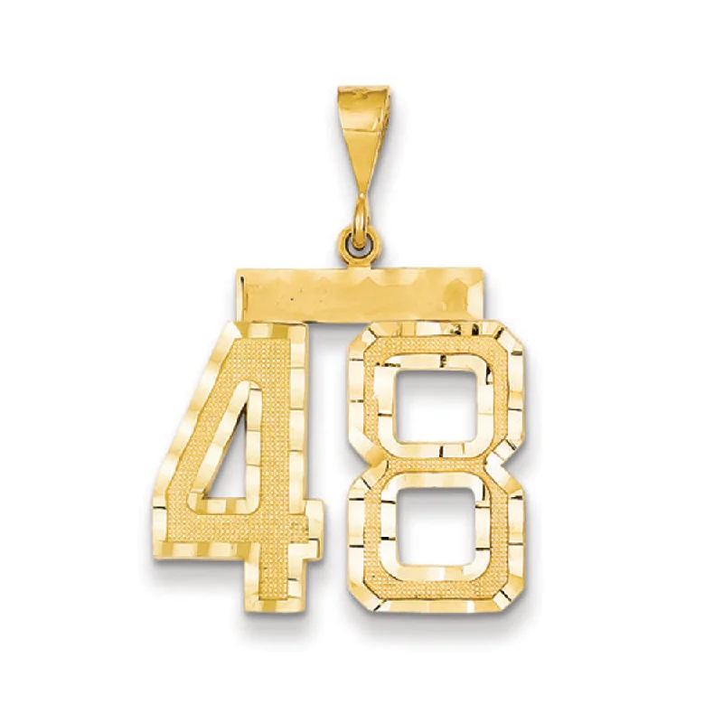 Discounted Luxury Jewelry – Shine Without The Splurge 14k Yellow Gold, Varsity Collection, Large D/C Pendant Number 48