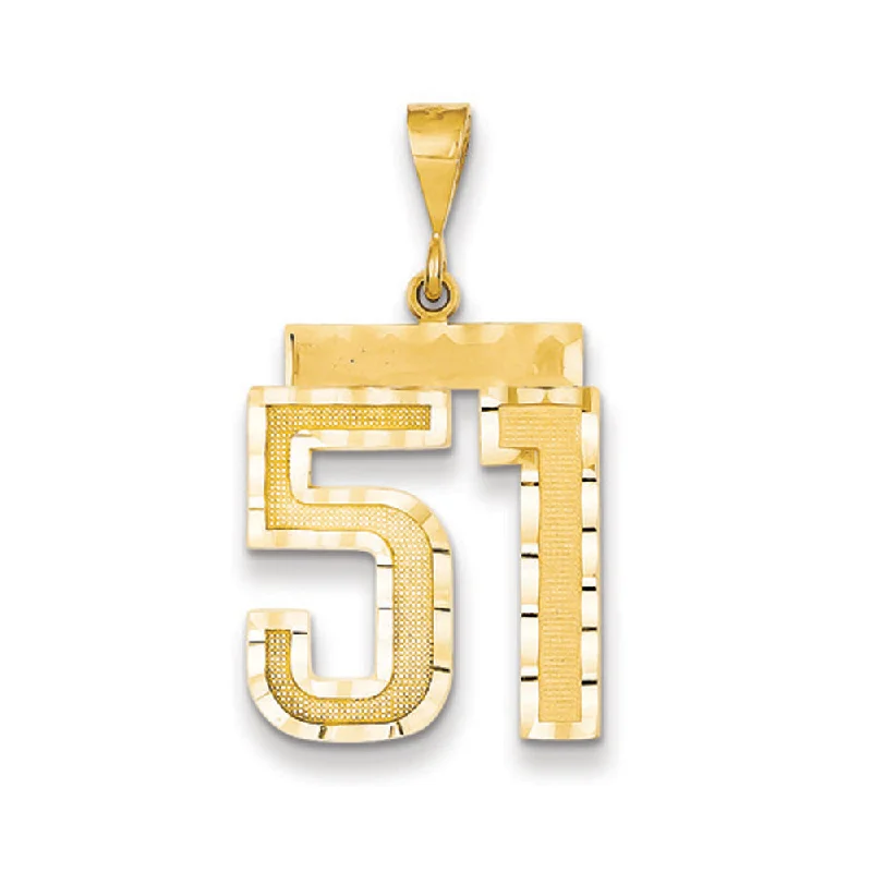Exclusive Jewelry Offers – Shine For Less 14k Yellow Gold, Varsity Collection, Large D/C Pendant Number 51 Exclusive Jewelry Offers – Shine For Less 14k Yellow Gold, Varsity Collection, Large D/C Pendant Number 51