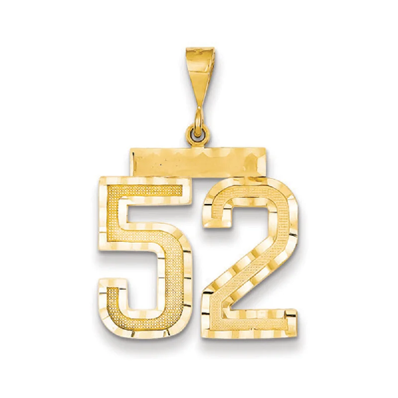 Trending Jewelry Styles Now At Limited-Time Discounts 14k Yellow Gold, Varsity Collection, Large D/C Pendant Number 52 Trending Jewelry Styles Now At Limited-Time Discounts 14k Yellow Gold, Varsity Collection, Large D/C Pendant Number 52