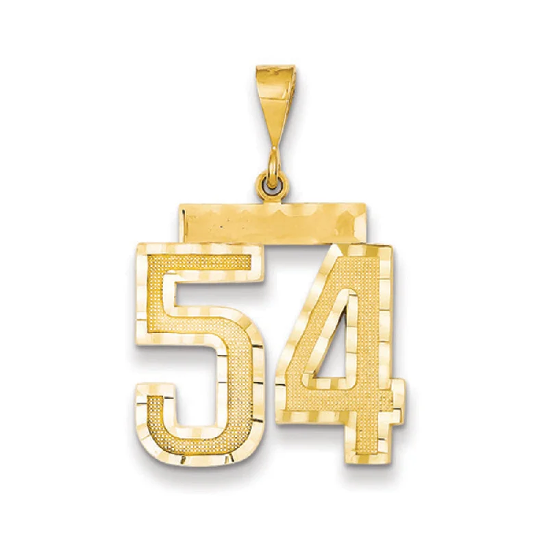 Limited-Stock Jewelry Sale – Once It's Gone, It's Gone 14k Yellow Gold, Varsity Collection, Large D/C Pendant Number 54 Limited-Stock Jewelry Sale – Once It's Gone, It's Gone 14k Yellow Gold, Varsity Collection, Large D/C Pendant Number 54