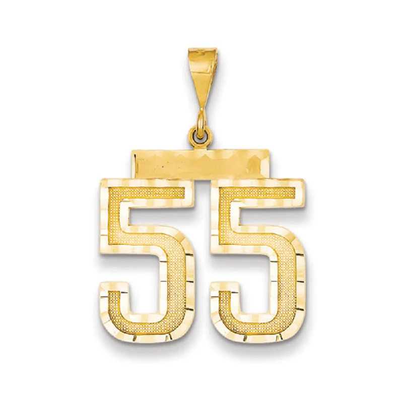 Luxury Jewelry At Unbeatable Discounts 14k Yellow Gold, Varsity Collection, Large D/C Pendant Number 55 Luxury Jewelry At Unbeatable Discounts 14k Yellow Gold, Varsity Collection, Large D/C Pendant Number 55