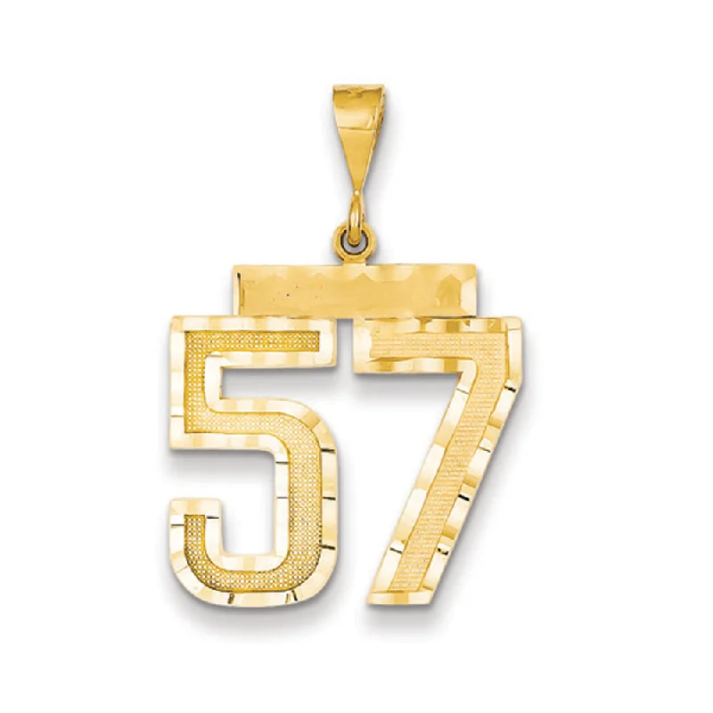 Exclusive Jewelry Offers – Sparkle For Less 14k Yellow Gold, Varsity Collection, Large D/C Pendant Number 57 Exclusive Jewelry Offers – Sparkle For Less 14k Yellow Gold, Varsity Collection, Large D/C Pendant Number 57
