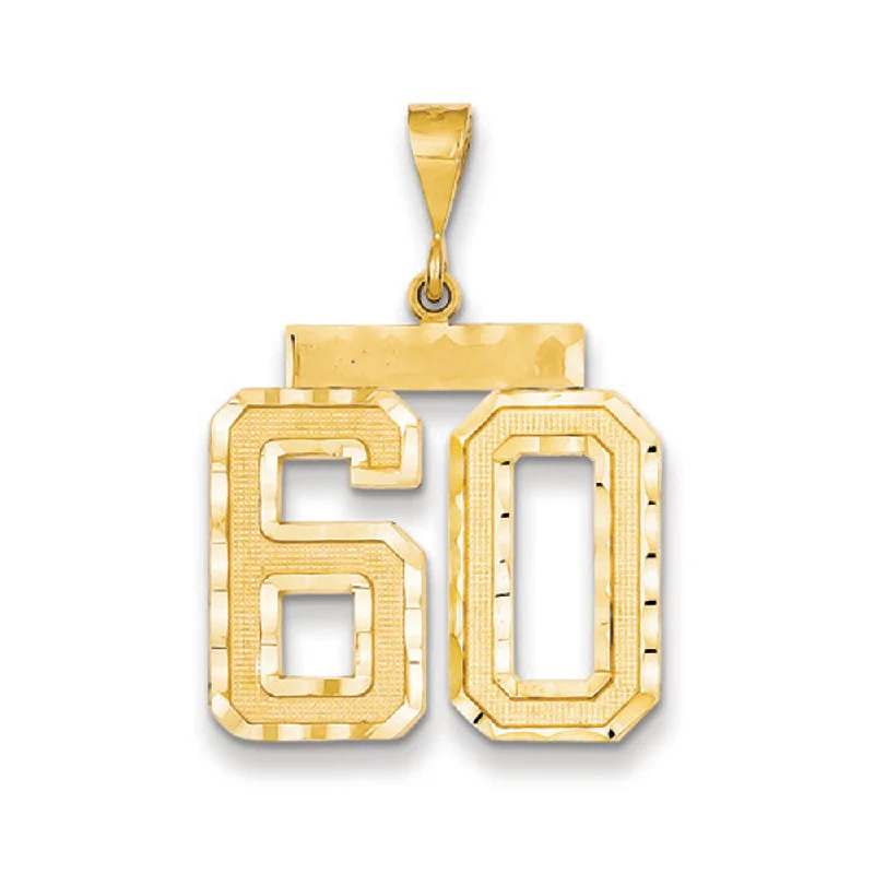 Last Chance To Grab Your Favorite Jewelry At A Discount 14k Yellow Gold, Varsity Collection, Large D/C Pendant Number 60 Last Chance To Grab Your Favorite Jewelry At A Discount 14k Yellow Gold, Varsity Collection, Large D/C Pendant Number 60