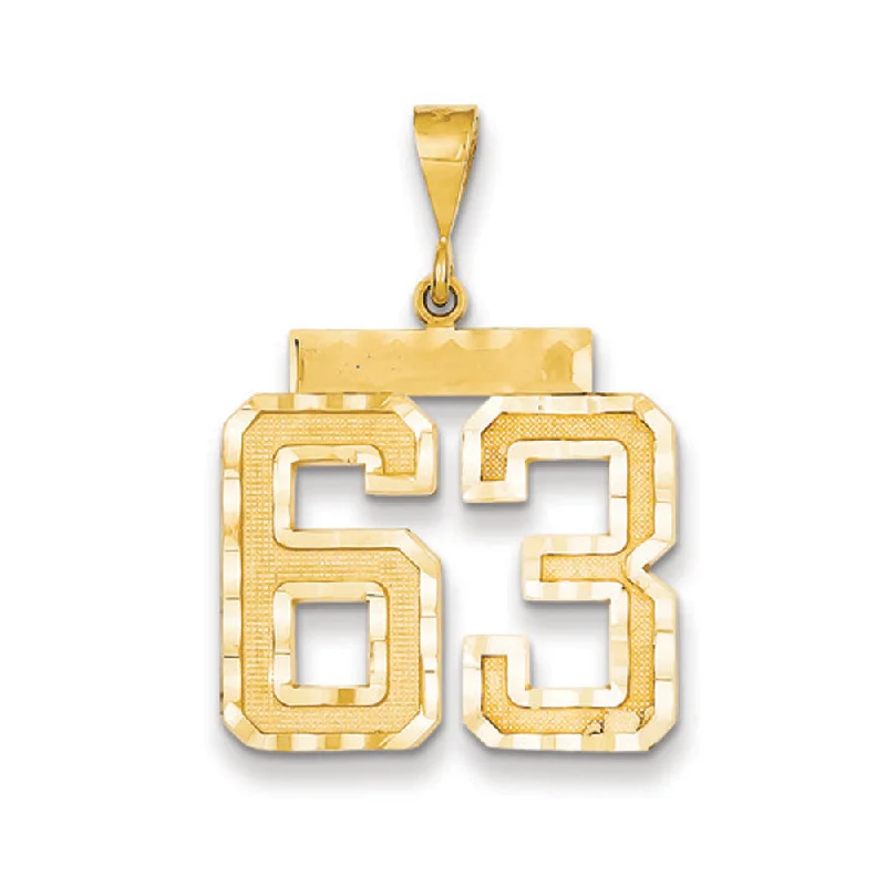 Special Sale On Handcrafted Jewelry – Shop Today 14k Yellow Gold, Varsity Collection, Large D/C Pendant Number 63 Special Sale On Handcrafted Jewelry – Shop Today 14k Yellow Gold, Varsity Collection, Large D/C Pendant Number 63