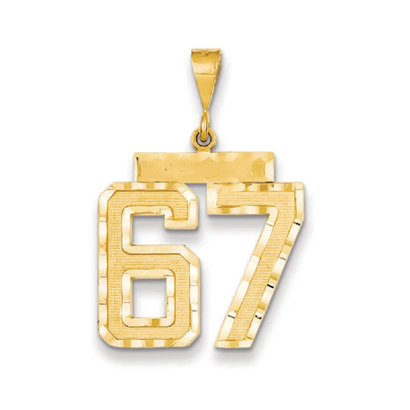 Jewelry Sale Alert – Shop Timeless Elegance Today 14k Yellow Gold, Varsity Collection, Large D/C Pendant Number 67 Jewelry Sale Alert – Shop Timeless Elegance Today 14k Yellow Gold, Varsity Collection, Large D/C Pendant Number 67
