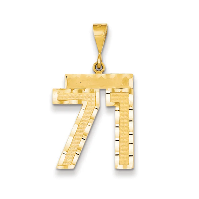 Timeless Elegance At Unbelievable Discounts 14k Yellow Gold, Varsity Collection, Large D/C Pendant Number 71 Timeless Elegance At Unbelievable Discounts 14k Yellow Gold, Varsity Collection, Large D/C Pendant Number 71