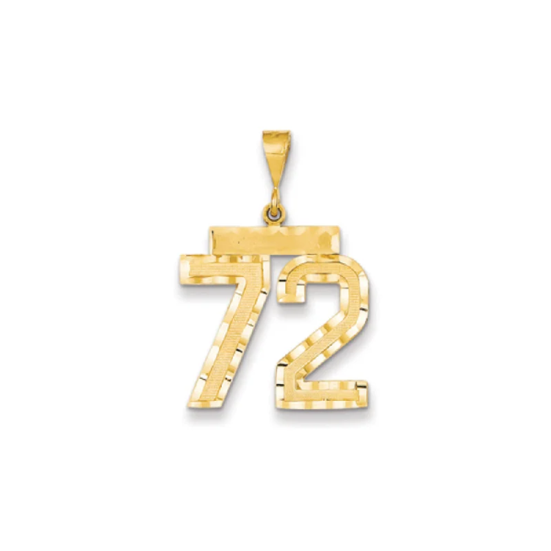 Don't Miss Out On Jaw-Dropping Jewelry Discounts 14k Yellow Gold, Varsity Collection, Large D/C Pendant Number 72 Don't Miss Out On Jaw-Dropping Jewelry Discounts 14k Yellow Gold, Varsity Collection, Large D/C Pendant Number 72