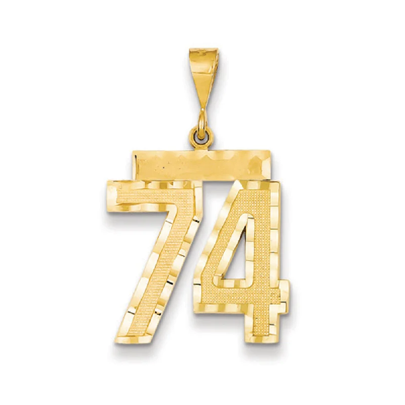 Jewelry Deals That Outshine The Rest 14k Yellow Gold, Varsity Collection, Large D/C Pendant Number 74 Jewelry Deals That Outshine The Rest 14k Yellow Gold, Varsity Collection, Large D/C Pendant Number 74
