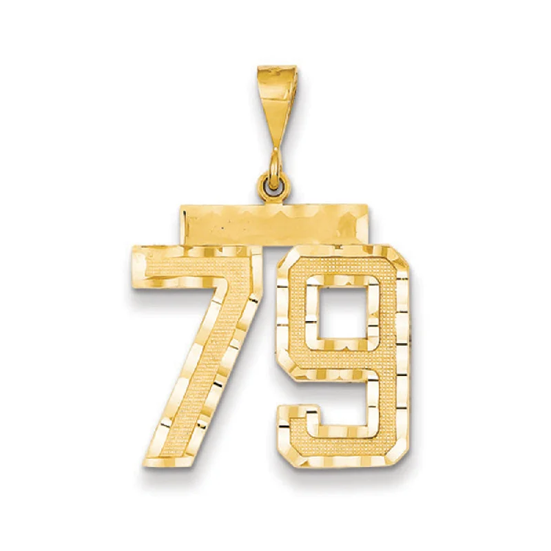 Shop Handcrafted Jewelry At Special Promotional Rates 14k Yellow Gold, Varsity Collection, Large D/C Pendant Number 79 Shop Handcrafted Jewelry At Special Promotional Rates 14k Yellow Gold, Varsity Collection, Large D/C Pendant Number 79