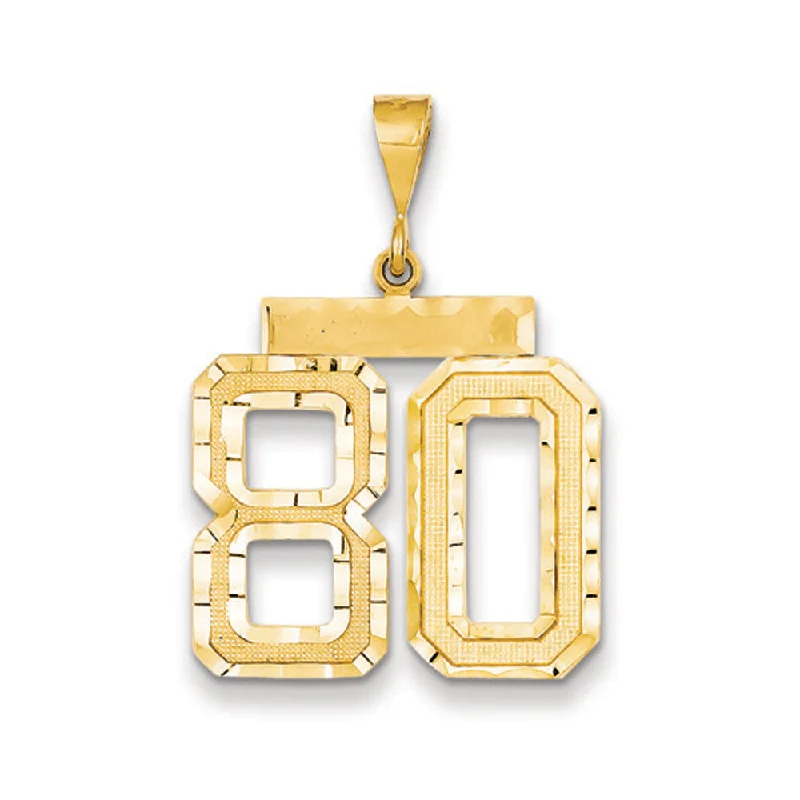 Your Perfect Accessory Now At The Best Price 14k Yellow Gold, Varsity Collection, Large D/C Pendant Number 80 Your Perfect Accessory Now At The Best Price 14k Yellow Gold, Varsity Collection, Large D/C Pendant Number 80
