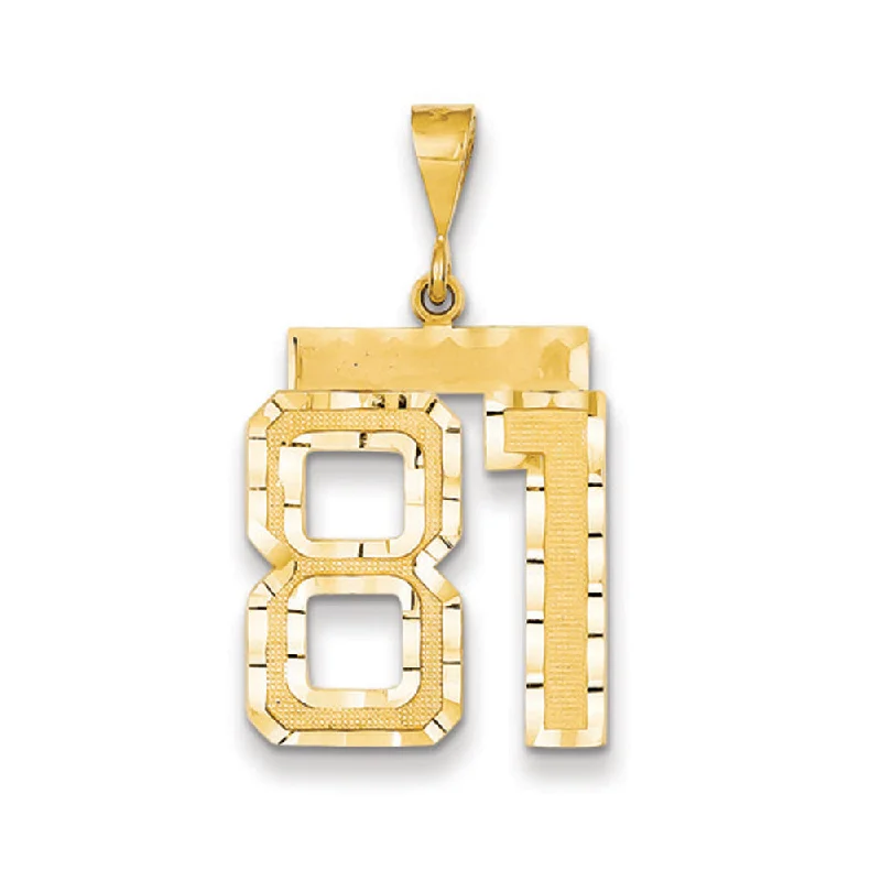 Dainty And Elegant Jewelry Now At Reduced Prices 14k Yellow Gold, Varsity Collection, Large D/C Pendant Number 81 Dainty And Elegant Jewelry Now At Reduced Prices 14k Yellow Gold, Varsity Collection, Large D/C Pendant Number 81