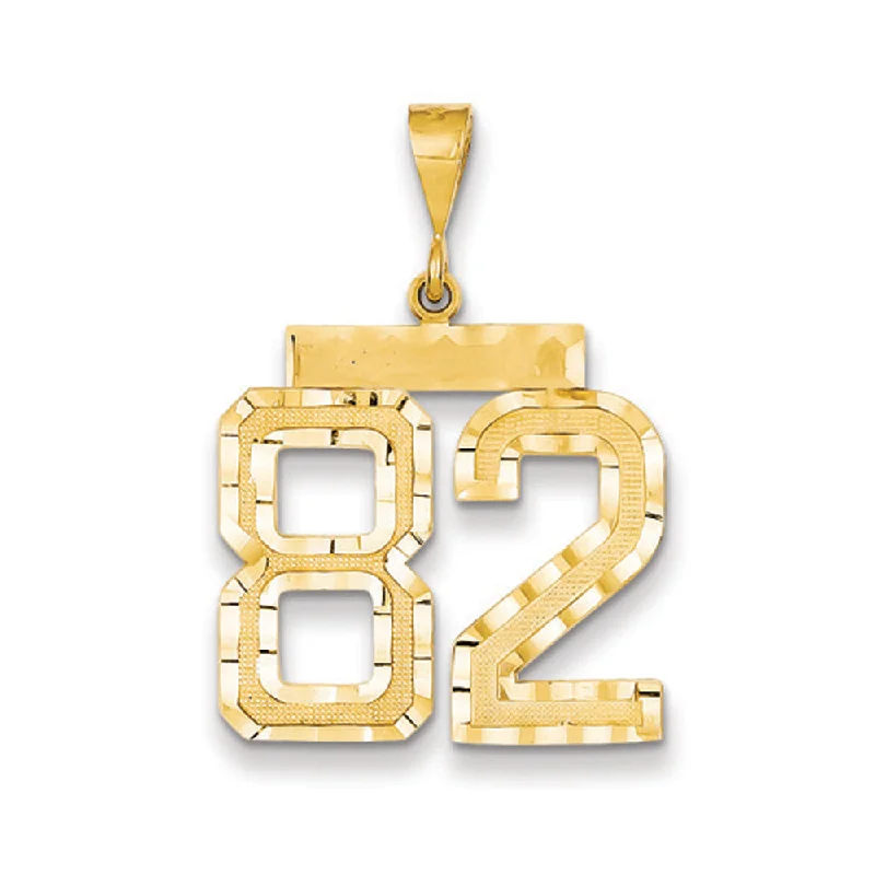Exclusive Gemstone Jewelry Markdowns – Shop Now 14k Yellow Gold, Varsity Collection, Large D/C Pendant Number 82 Exclusive Gemstone Jewelry Markdowns – Shop Now 14k Yellow Gold, Varsity Collection, Large D/C Pendant Number 82