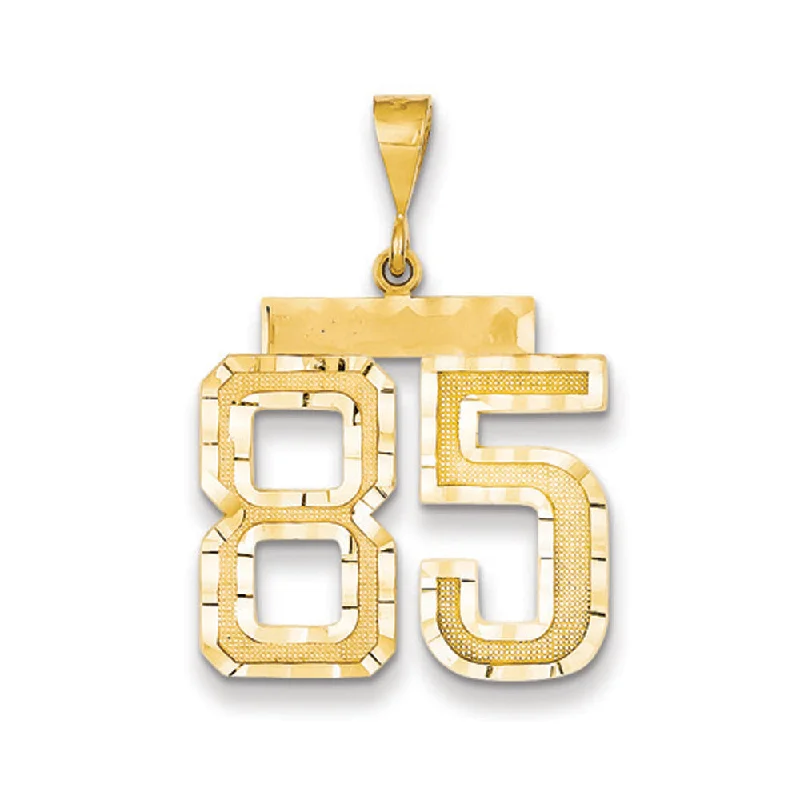 Premium Jewelry, Premium Discounts – Act Fast 14k Yellow Gold, Varsity Collection, Large D/C Pendant Number 85 Premium Jewelry, Premium Discounts – Act Fast 14k Yellow Gold, Varsity Collection, Large D/C Pendant Number 85