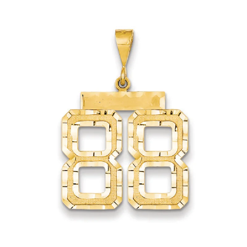 Get The Sparkle You Love At Prices You Adore 14k Yellow Gold, Varsity Collection, Large D/C Pendant Number 88 Get The Sparkle You Love At Prices You Adore 14k Yellow Gold, Varsity Collection, Large D/C Pendant Number 88