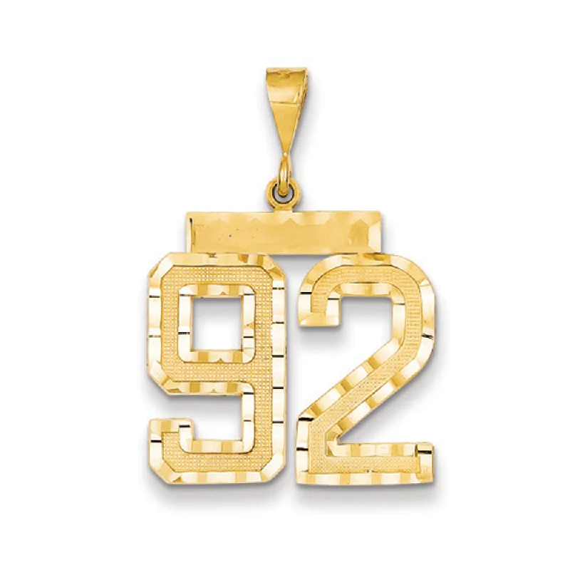 Elegant Rose Gold Jewelry For A Stylish Touch 14k Yellow Gold, Varsity Collection, Large D/C Pendant Number 92 Elegant Rose Gold Jewelry For A Stylish Touch 14k Yellow Gold, Varsity Collection, Large D/C Pendant Number 92