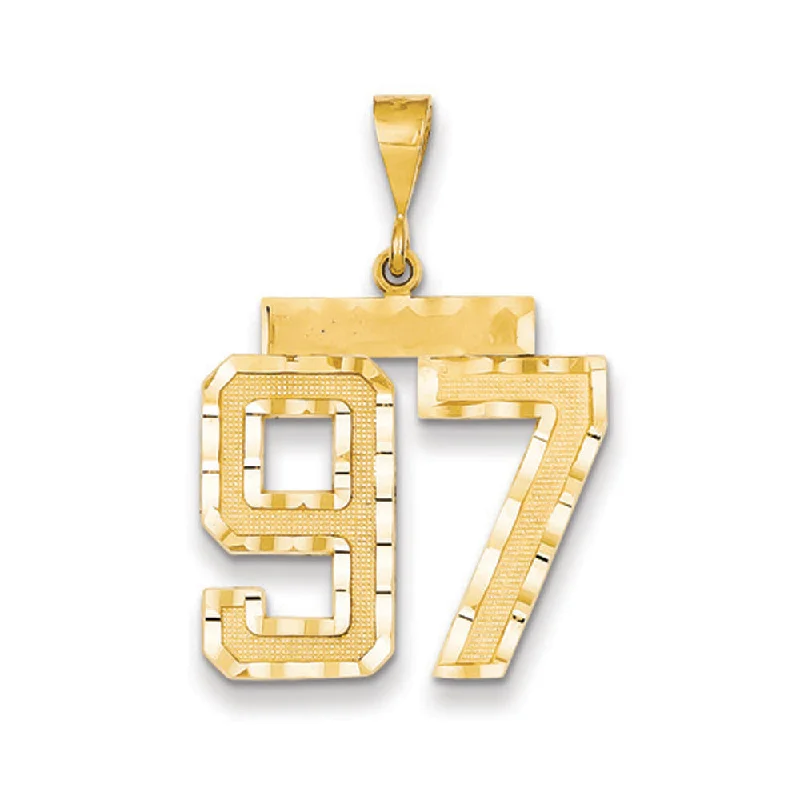 Luxury Jewelry Sale – Sparkle For Less 14k Yellow Gold, Varsity Collection, Large D/C Pendant Number 97 Luxury Jewelry Sale – Sparkle For Less 14k Yellow Gold, Varsity Collection, Large D/C Pendant Number 97