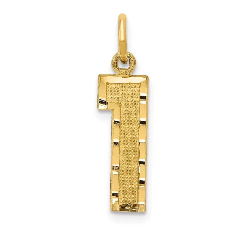 Discounted Luxury Jewelry – Shine Without The Splurge 14K Yellow Gold, Varsity Collection, Medium D/C Pendant Number 1 Discounted Luxury Jewelry – Shine Without The Splurge 14K Yellow Gold, Varsity Collection, Medium D/C Pendant Number 1