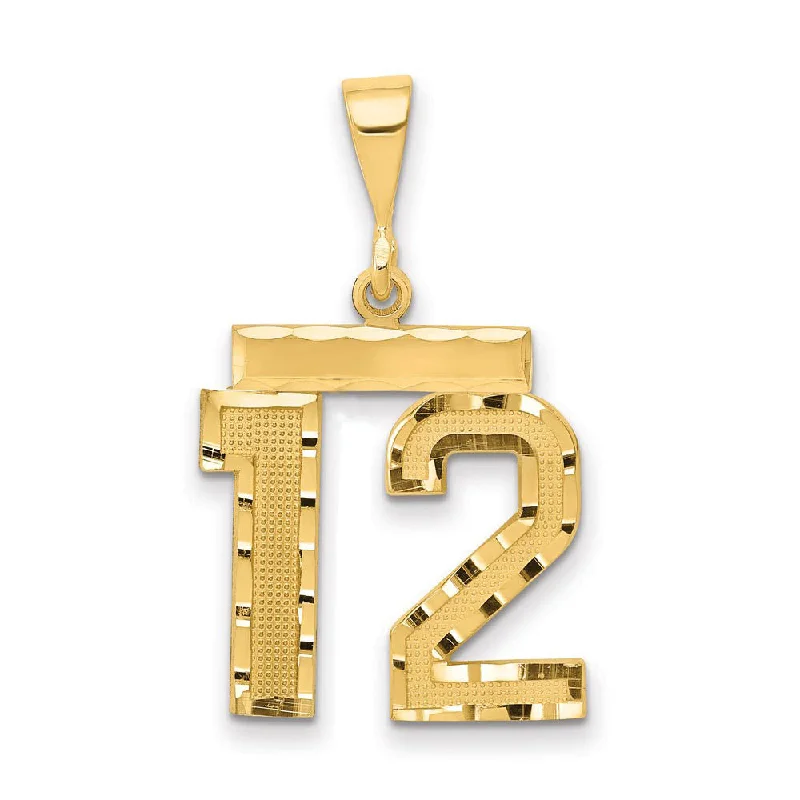Trending Jewelry Styles Now At Limited-Time Discounts 14K Yellow Gold, Varsity Collection, Medium D/C Pendant Number 12 Trending Jewelry Styles Now At Limited-Time Discounts 14K Yellow Gold, Varsity Collection, Medium D/C Pendant Number 12