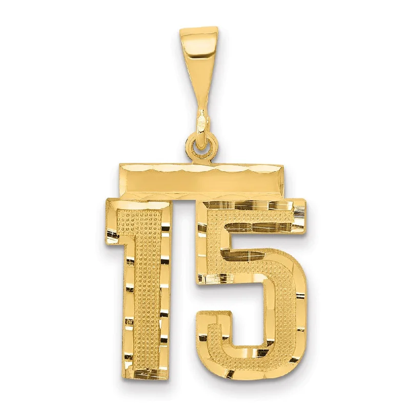 Flash Sale On Stunning Jewelry – Don't Miss Out 14K Yellow Gold, Varsity Collection, Medium D/C Pendant Number 15 Flash Sale On Stunning Jewelry – Don't Miss Out 14K Yellow Gold, Varsity Collection, Medium D/C Pendant Number 15