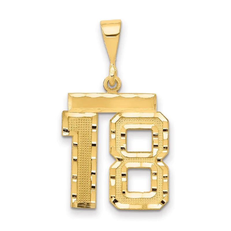 Don't Miss Our Biggest Jewelry Sale Of The Season 14K Yellow Gold, Varsity Collection, Medium D/C Pendant Number 18 Don't Miss Our Biggest Jewelry Sale Of The Season 14K Yellow Gold, Varsity Collection, Medium D/C Pendant Number 18