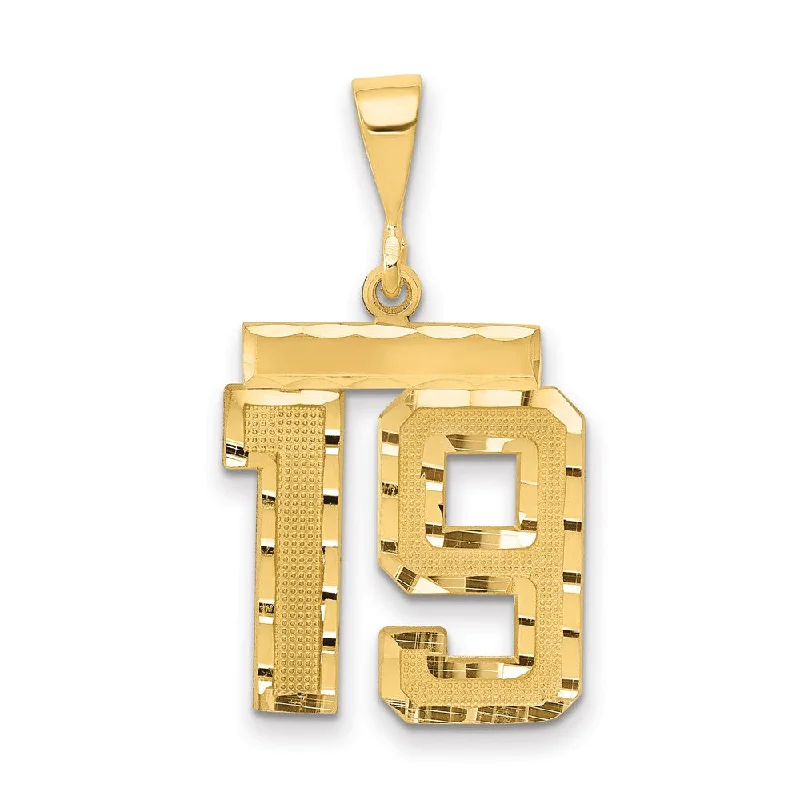 Luxury Meets Affordability – Jewelry Sale Now Live 14K Yellow Gold, Varsity Collection, Medium D/C Pendant Number 19 Luxury Meets Affordability – Jewelry Sale Now Live 14K Yellow Gold, Varsity Collection, Medium D/C Pendant Number 19