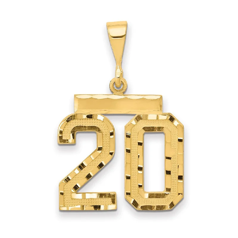Sparkle More For Less – Jewelry Sale Happening Now 14K Yellow Gold, Varsity Collection, Medium D/C Pendant Number 20 Sparkle More For Less – Jewelry Sale Happening Now 14K Yellow Gold, Varsity Collection, Medium D/C Pendant Number 20