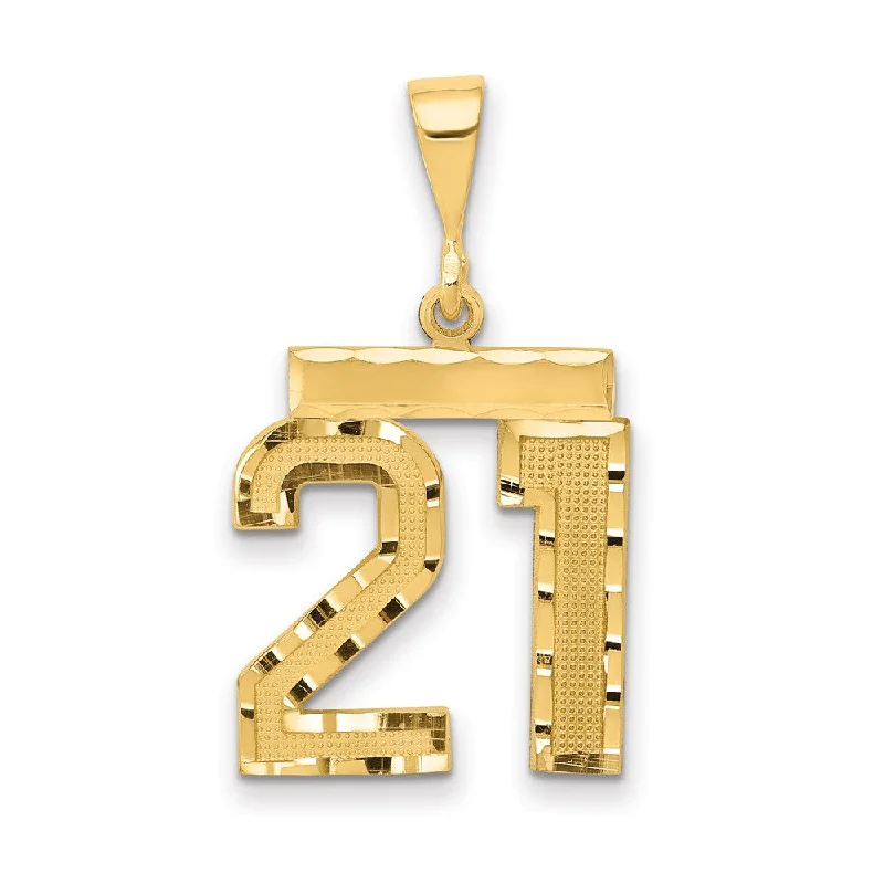 Grab Stylish Jewelry Before The Sale Ends 14K Yellow Gold, Varsity Collection, Medium D/C Pendant Number 21 Grab Stylish Jewelry Before The Sale Ends 14K Yellow Gold, Varsity Collection, Medium D/C Pendant Number 21