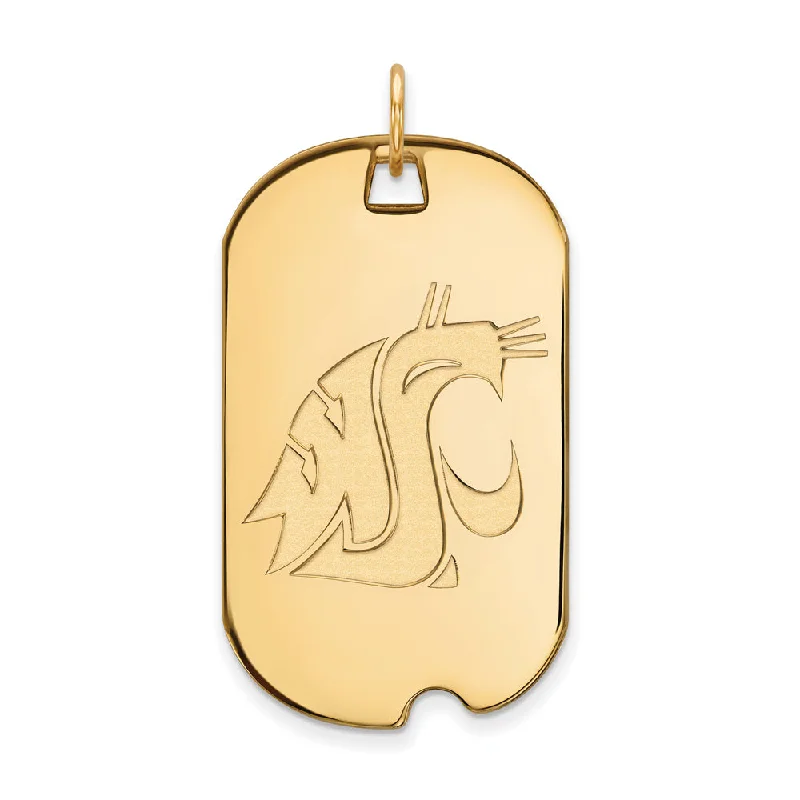 Elegant Jewelry At Unbeatable Offers – Shop Before It's Gone 14k Yellow Gold Washington State Large Mascot Dog Tag Pendant Elegant Jewelry At Unbeatable Offers – Shop Before It's Gone 14k Yellow Gold Washington State Large Mascot Dog Tag Pendant