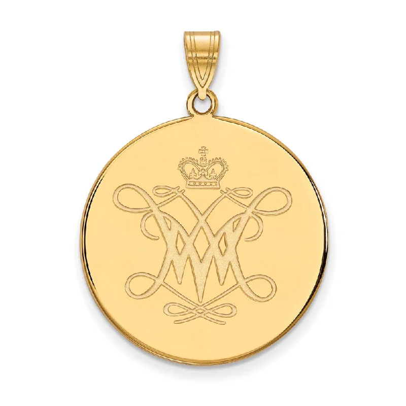 Final Call For Exquisite Jewelry At Reduced Rates 14k Yellow Gold William and Mary XL Disc Pendant Final Call For Exquisite Jewelry At Reduced Rates 14k Yellow Gold William and Mary XL Disc Pendant