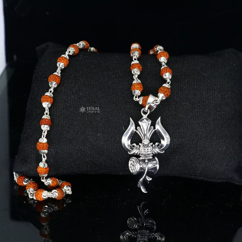 Jewelry Flash Sale – Stylish Designs At Unbeatable Rates 925 sterling silver handmade Divine Lord shiva trident pendant & Rudraksha chain, holy pendant protect from negative energy nsp757 Jewelry Flash Sale – Stylish Designs At Unbeatable Rates 925 sterling silver handmade Divine Lord shiva trident pendant & Rudraksha chain, holy pendant protect from negative energy nsp757