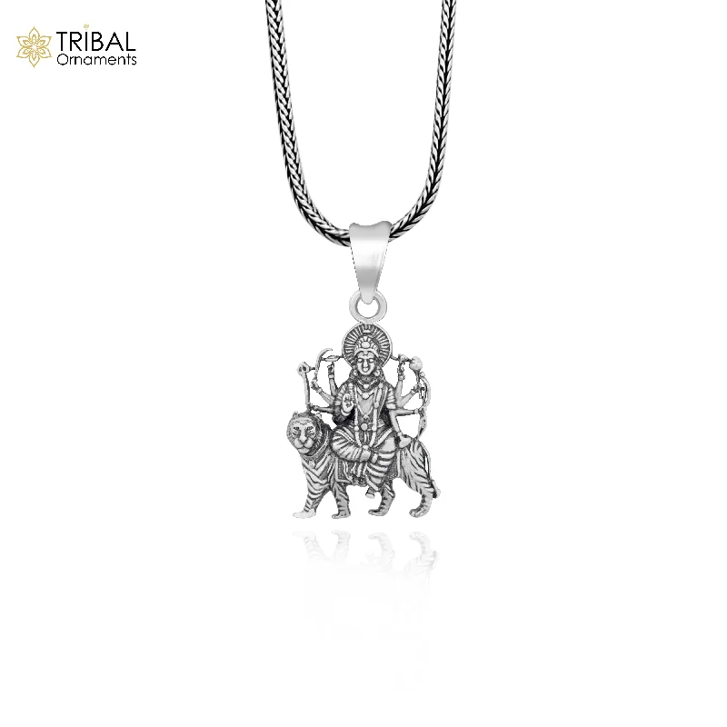 Seasonal Jewelry Deals – Elevate Your Style Divine 925 sterling silver blessing Goddess bhawani/ Durga mataji pendant, amazing unisex pendant locket goddess tribal jewelry ssp899