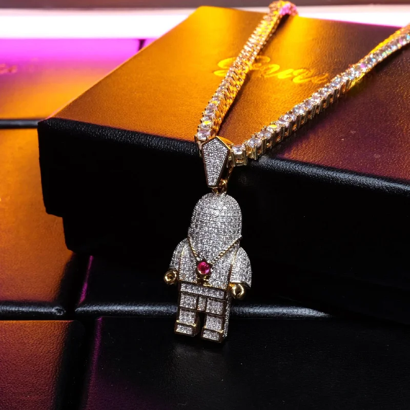 Fashion-Forward Jewelry At Incredible Prices Iced 18mm CZ BlingBling Astronaut Pendant & Cuban Link Chain Fashion-Forward Jewelry At Incredible Prices Iced 18mm CZ BlingBling Astronaut Pendant & Cuban Link Chain