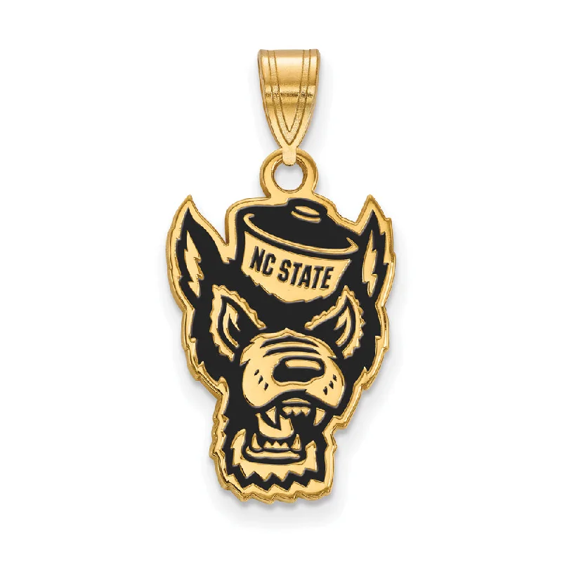 Luxury Meets Affordability – Jewelry Sale Live Now 14k Gold Plated Silver NC State Large Enamel Pendant